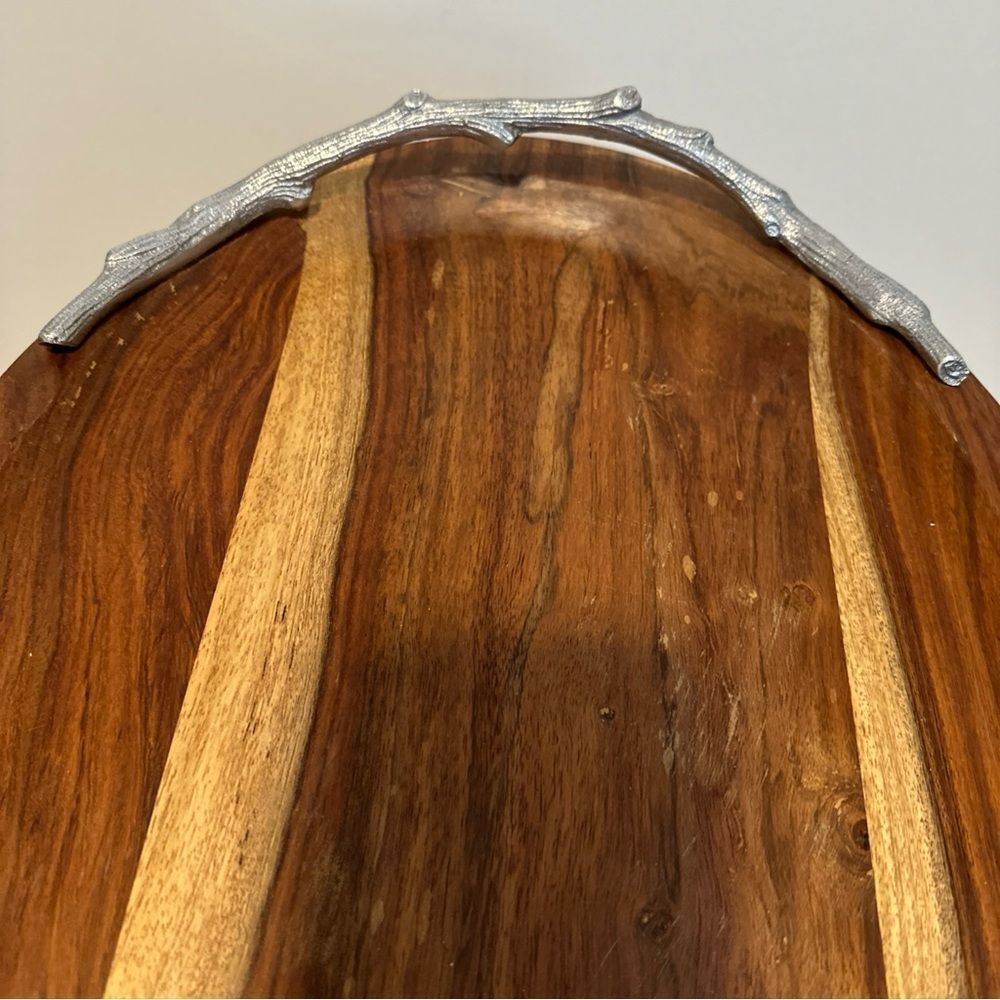 Martha Stewart Wooden Tray with Silver antler Handles - Picture 8 of 14